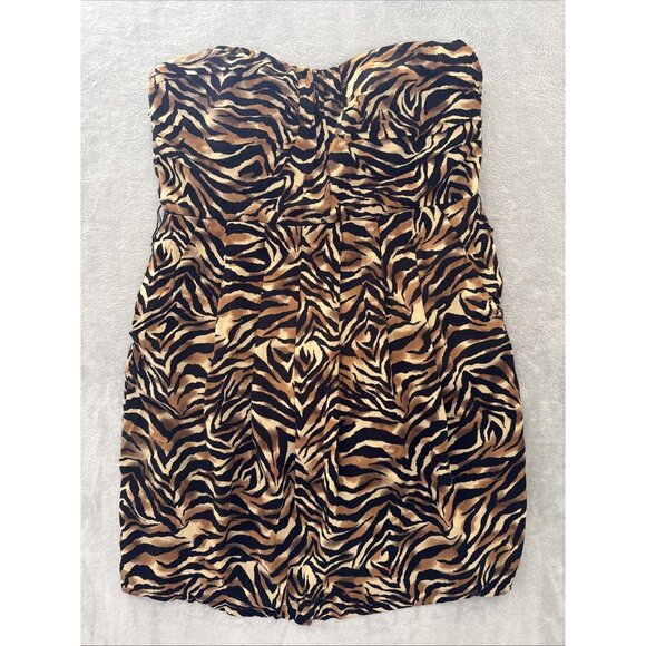 EUC Vintage Torrid Retro Boho Leopard Sweetheart Tank Dress Brown Tan Size 16 - Picture 12 of 13